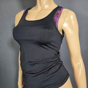 Y2K Garage Layered Tank Top Size S Black Purple Pink 2000s Sportswear Athleisure